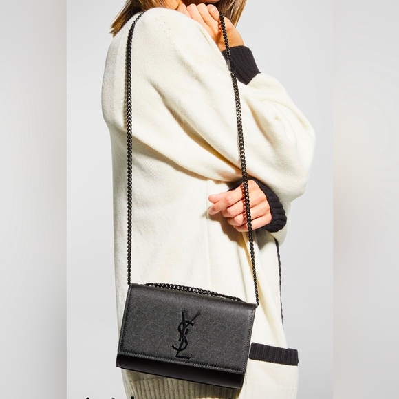 Saint Laurent $2200 | Kate Small YSL Crossbody in Grained Leather | Full Set! - Picture 4 of 17
